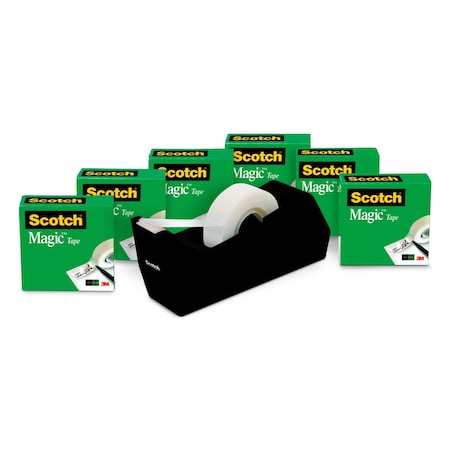 Scotch Magic Tape Refill Rolls, 3/4in., 6 Count with Desktop Dispenser 7100103287